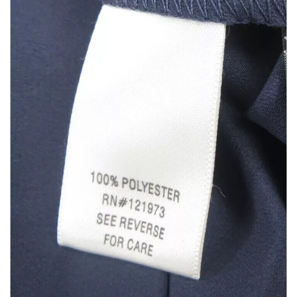 SIMPLY VERA Wang Size Large Navy Blue Poly Blouse Pleat Tie Decor Women's $48 - Picture 9 of 11